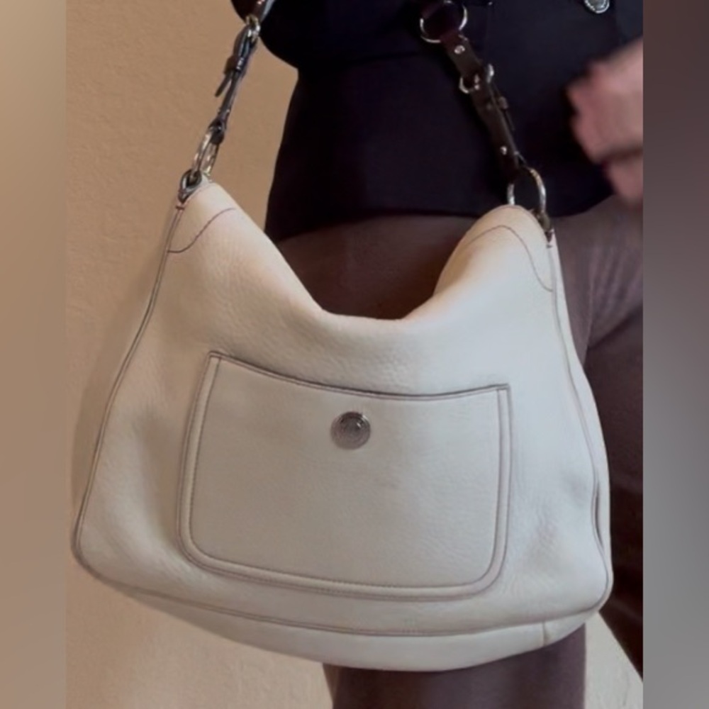 Vintage White leather Coach purse